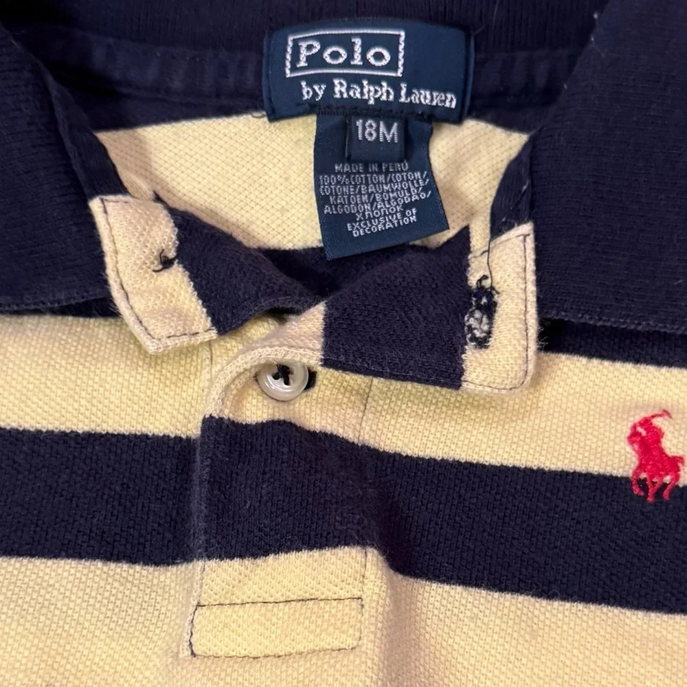 Ralph Lauren 18M Polo Navy and Yellow Stripes